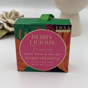 LWYA BY KIM GRAVEL Tropical Berry Body Wash And Polish Sponge  New